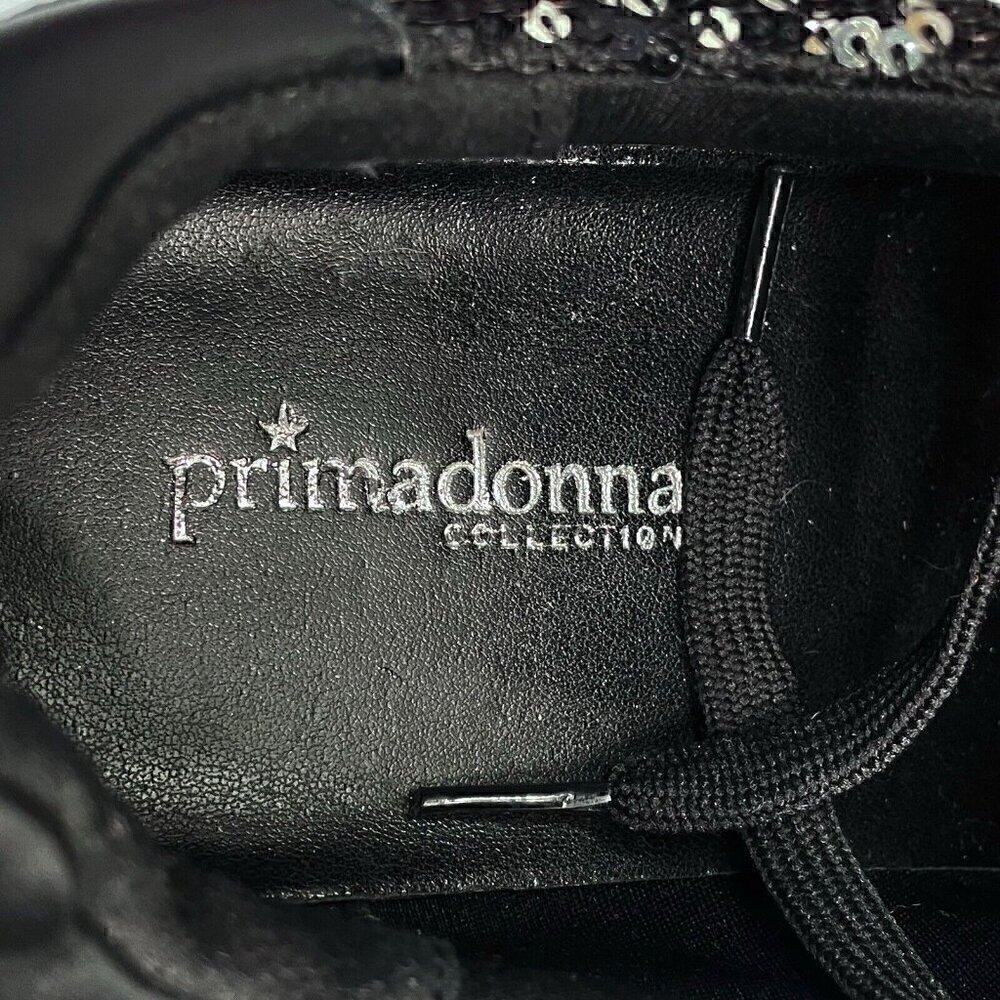 Sequins Sparkly Black & White Fashion Sneakers Primadonna Women’s 7.5 Leather - Picture 6 of 14